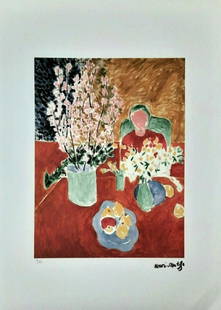 Henri Matisse - Lithograph 70 x 50cm Limited edition: Reproduction lithograph Henri Matisse.Limited reproduction edition numbered 9/75.Numbered in pencil and signed in the print.Size: 70x50cm.