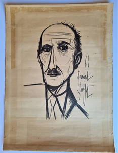 Bernard Buffet Engraving FranÃ§ois Mauriac 1966