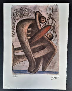 PICASSO LITHOGRAPHY 38.5 X 28.5 CM , SPADEM: Picasso Pablo lithograph 38.5 x 28.5 cm, signature stamp Spadem Paris. Picasso Pablo lithograph 250 ex. - Approximate dimensions of 38x28 cm sheet. - SPADEM editeur France. - The signature and