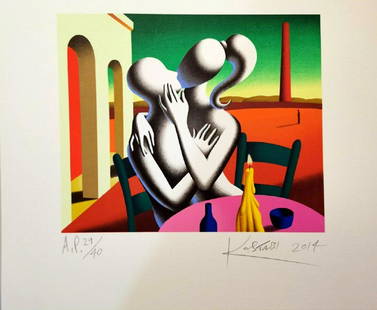 Mark Kostaby Screen Printing, Cm. 39 X 44, certified: Screen Printing On Paper By Master Mark Kostaby, FIRST TASTE.Color Serigraphy On Paper 39 X 44 Cm.Signed Bottom Right.Limited Edition Work.Copy Ap 29/40.Certificate Of Authenticity Is