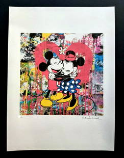 Mr brainwash ,Lithographie Signed , numbered COA: Signature in the plate and numbered / 150 .Mr brainwash , lithograph on Arches paper.Dry pad.Comes with edition certificate.Dimension cm. 38 x 28 cm.COA.