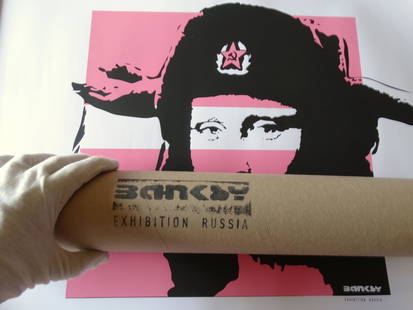 Banksy- Mona Lisa- original from Russia exhibition: BANKSY Mona Lisa.71x50cm.Good condition, Original from the Banksy Russia exhibition, we included original tube with Banksy signature, only opened for take the photos, glossy paper.Tube with Banksy