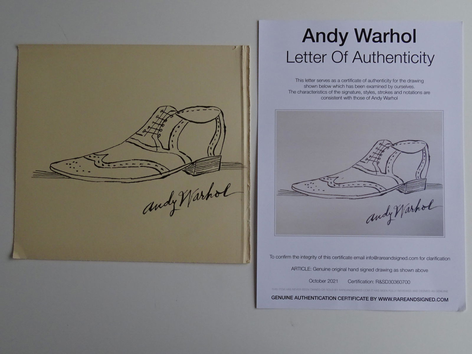 Andy Warhol, ink drawing, hand signed (1 of 8)