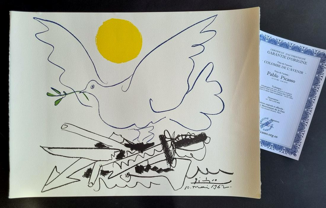 Pablo Picasso, COLOMBE DE L'AVENIR Signed 65 x 50 (1 of 5)