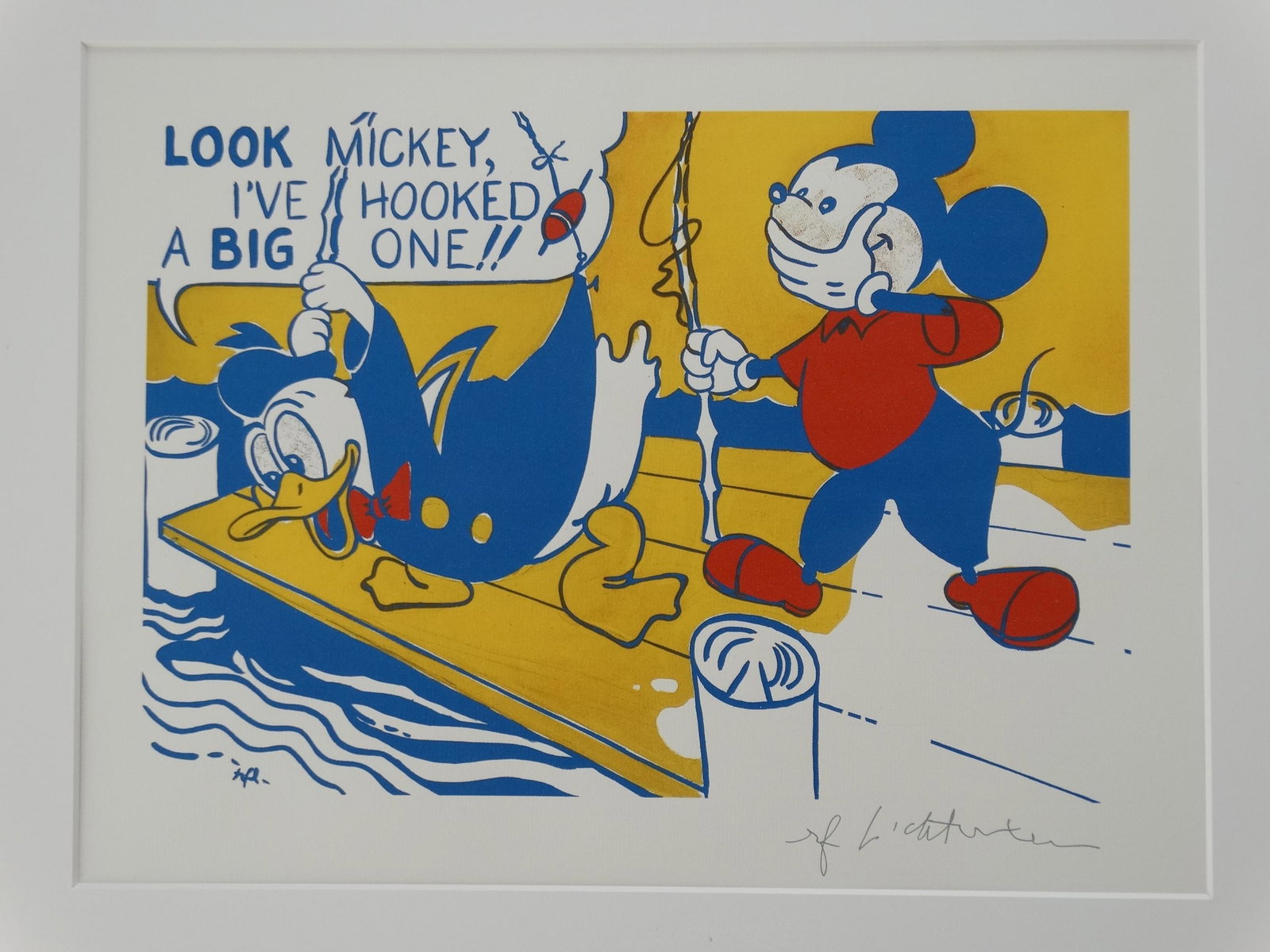 ROY LICHTENSTEIN, MICKEY MOUSE, SIGNED IN PRINT: Roy Lichtenstein, 50x40cm, signed in print. Shipping and removal of goods: Novartia offers IN-HOUSE shipping. All property is to be packed, shipped or transported at the risk and expense of the purcha