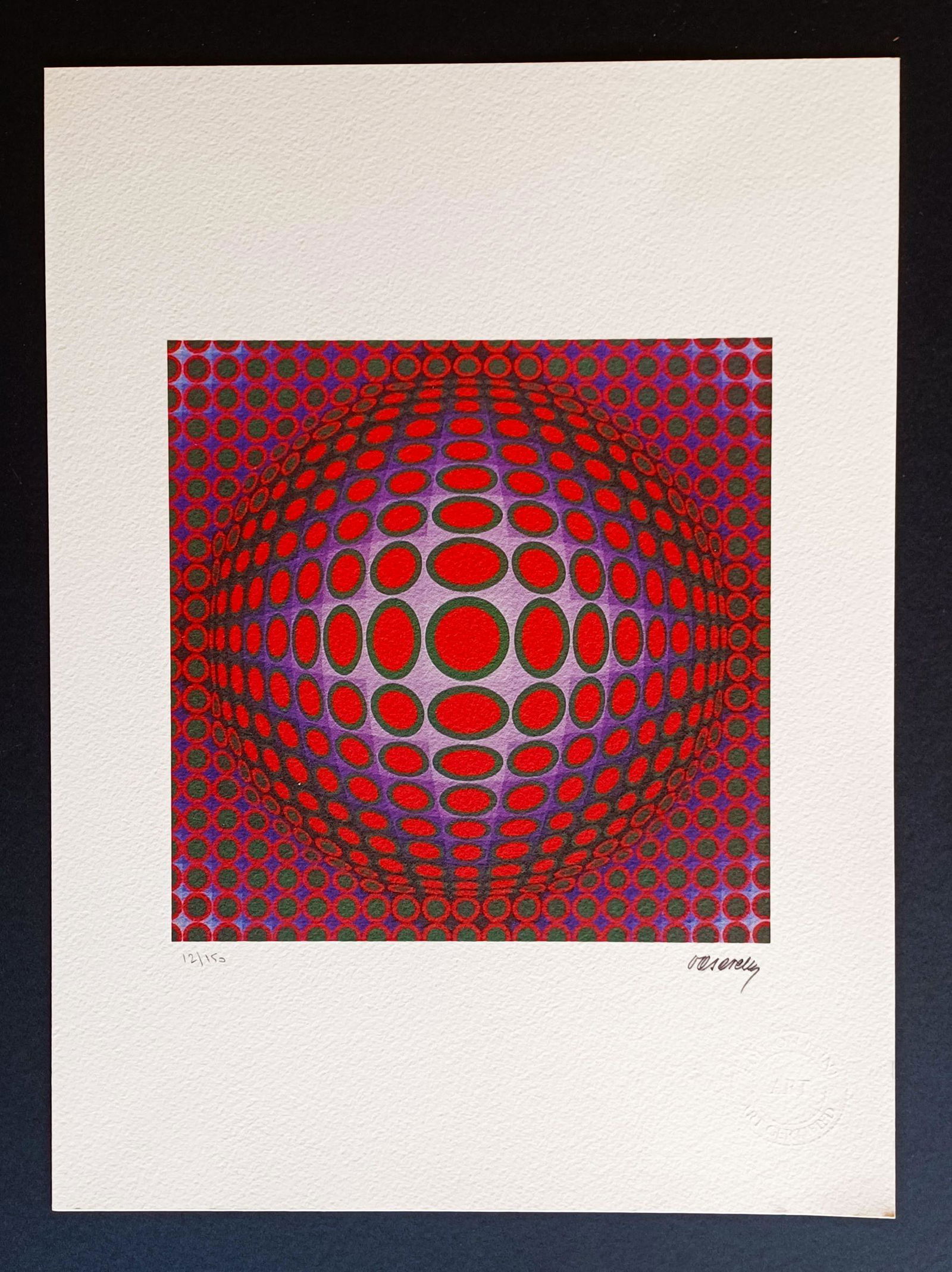 Victor Vasarely ,Lithographie Signed , numbered COA (1 of 5)