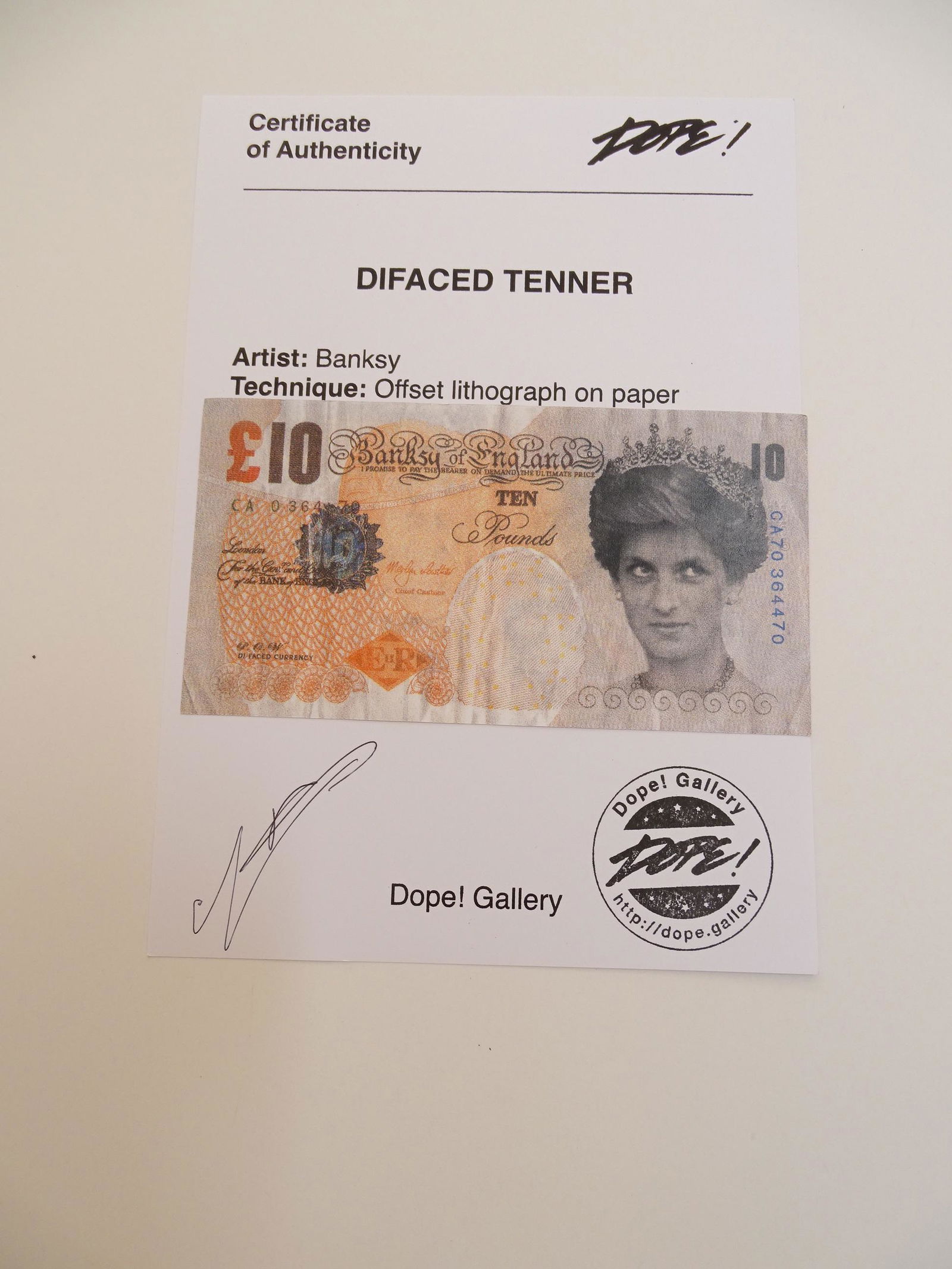 BANKSY TENNER + COA (1 of 7)