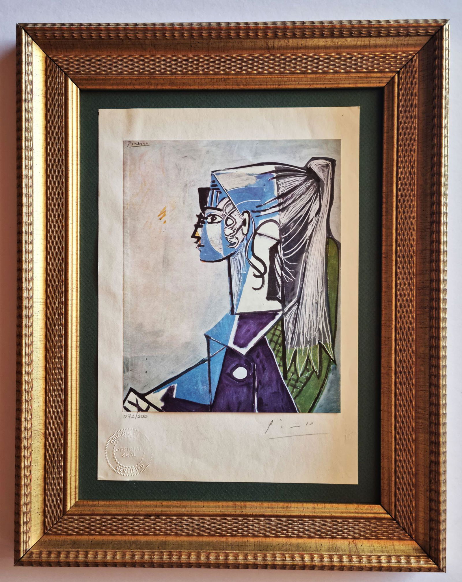 PABLO PICASSO ,ORIGINAL HAND SIGNED PRINT WITH COA (1 of 3)