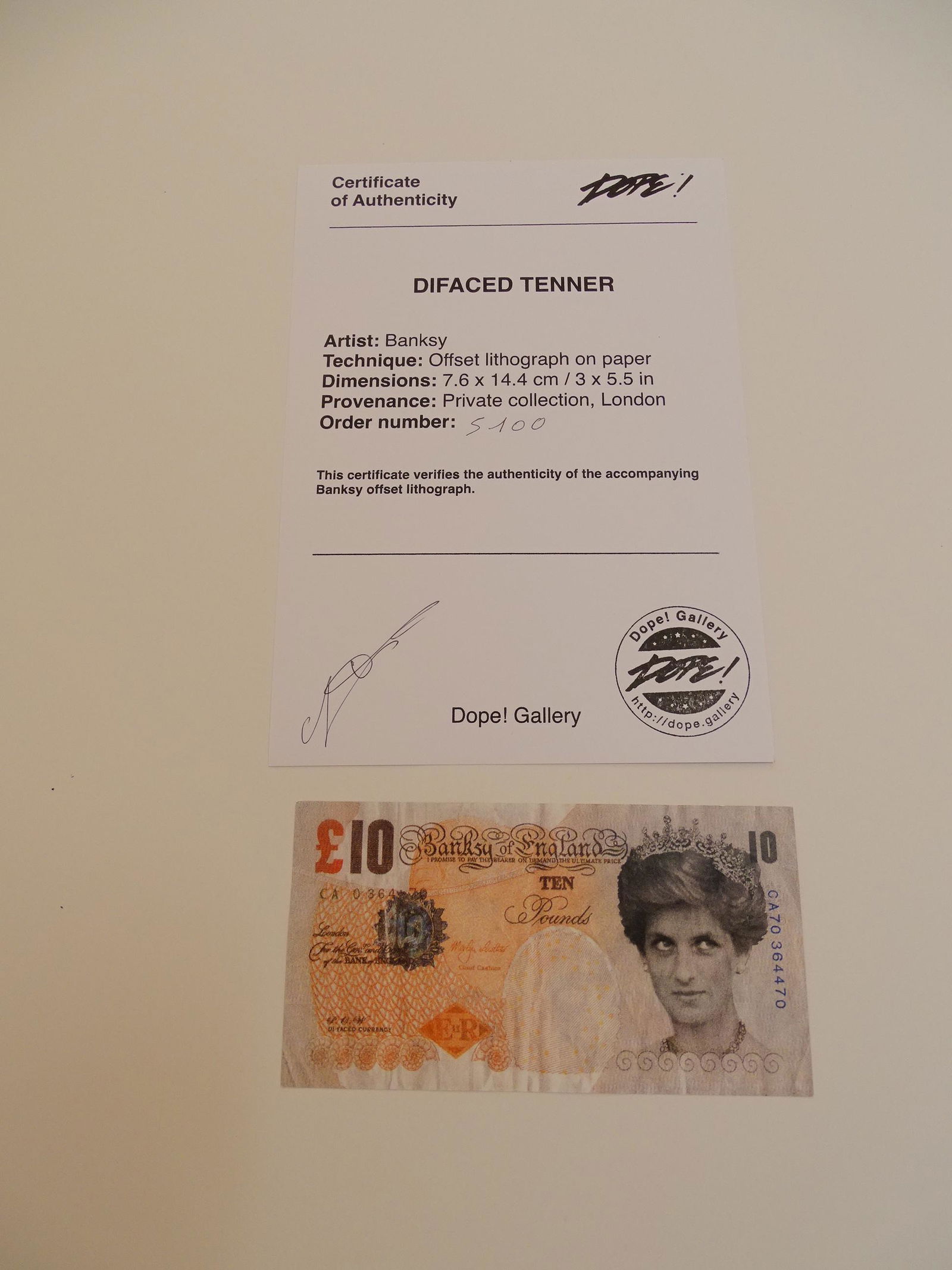BANKSY TENNER + COA (1 of 8)