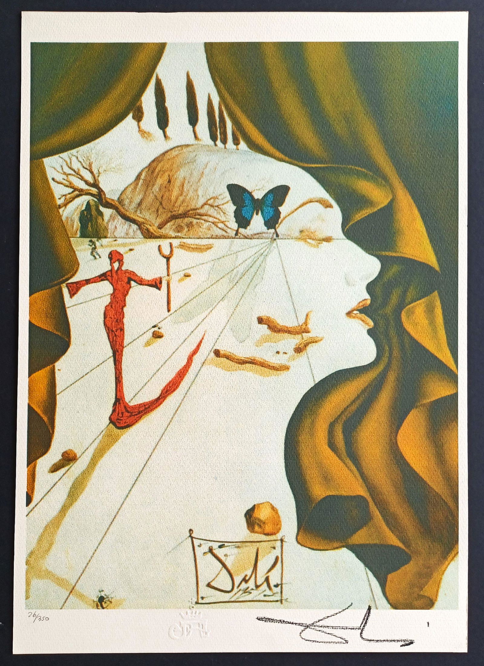 SALVADOR DALI , DRAWING HAND SIGNED (1 of 3)