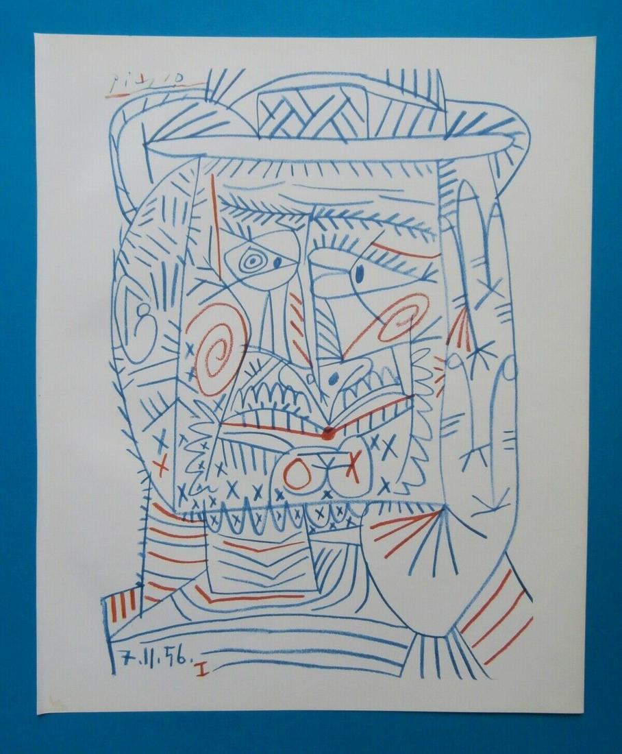Pablo Picasso | Rare portrait de Mme Z Jacqueline Roque on, ref: Spadem