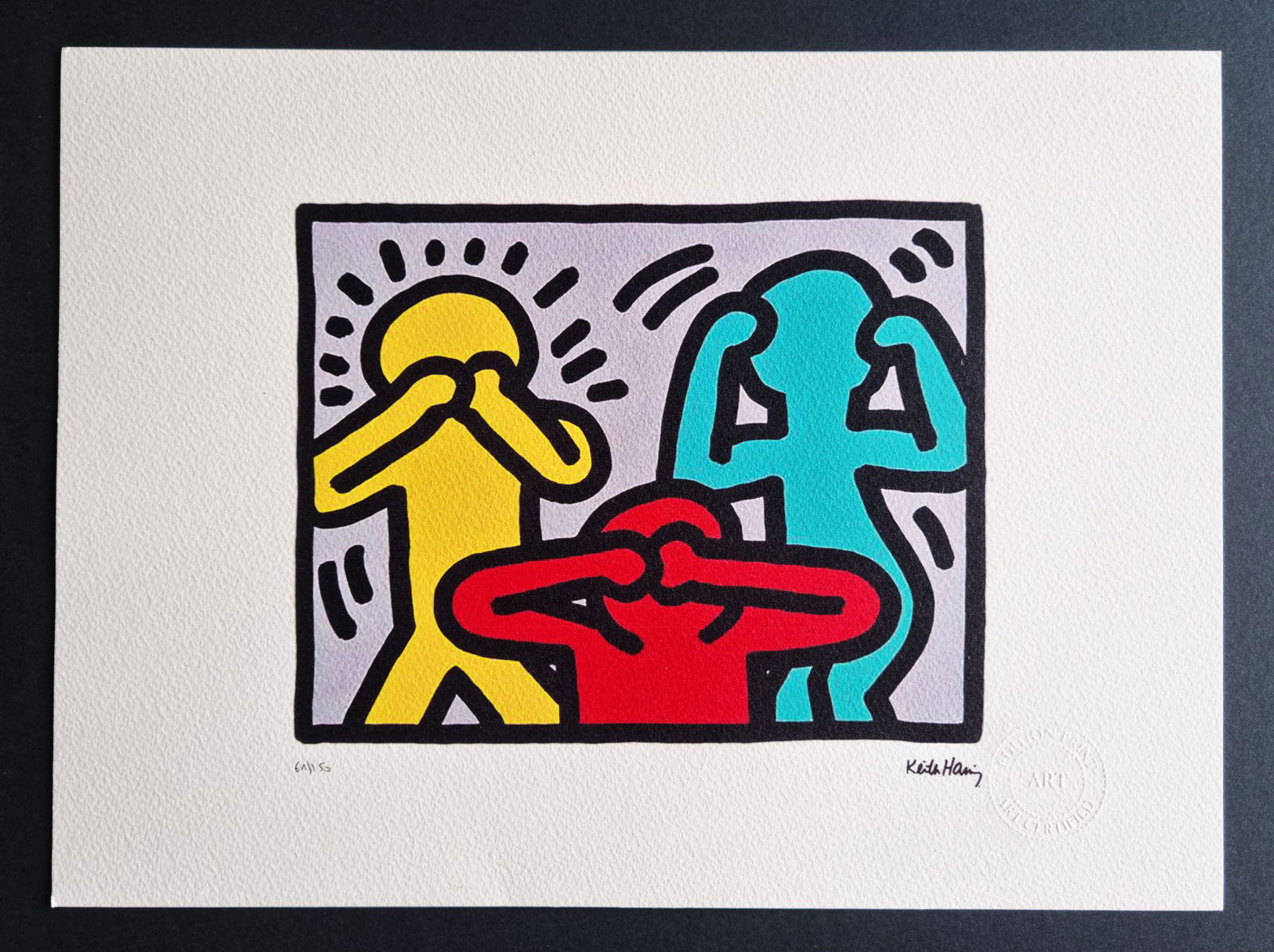 Keith Haring , Lithograph, certificate (1 of 5)