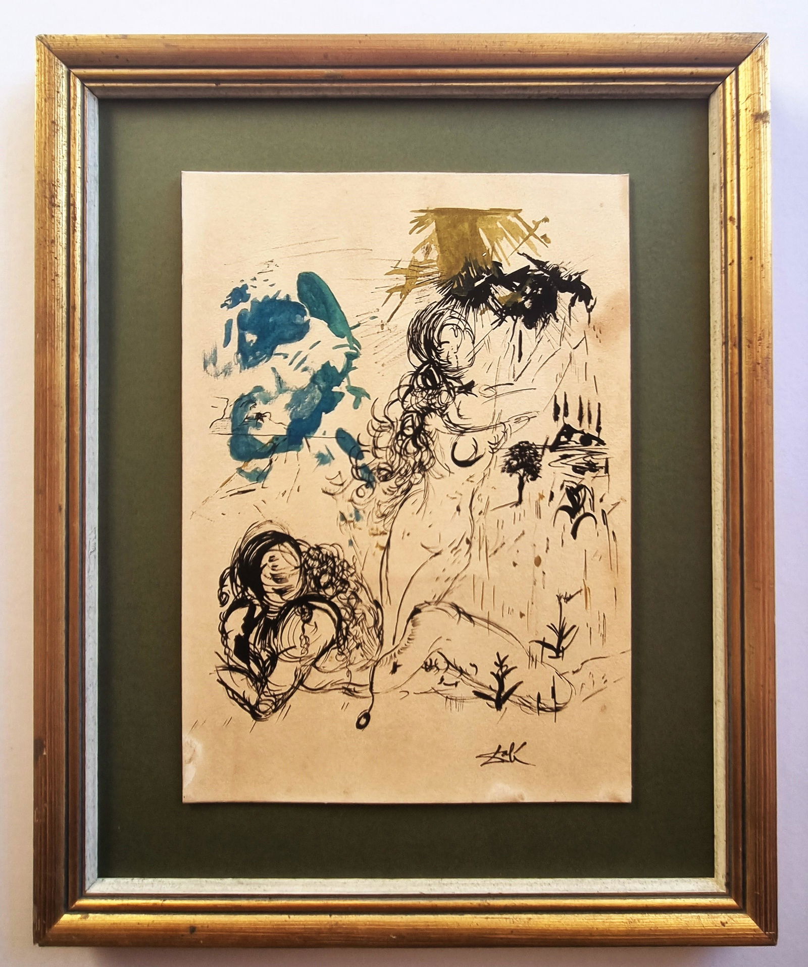 Salvador Dali drawing signed by hand (1 of 2)