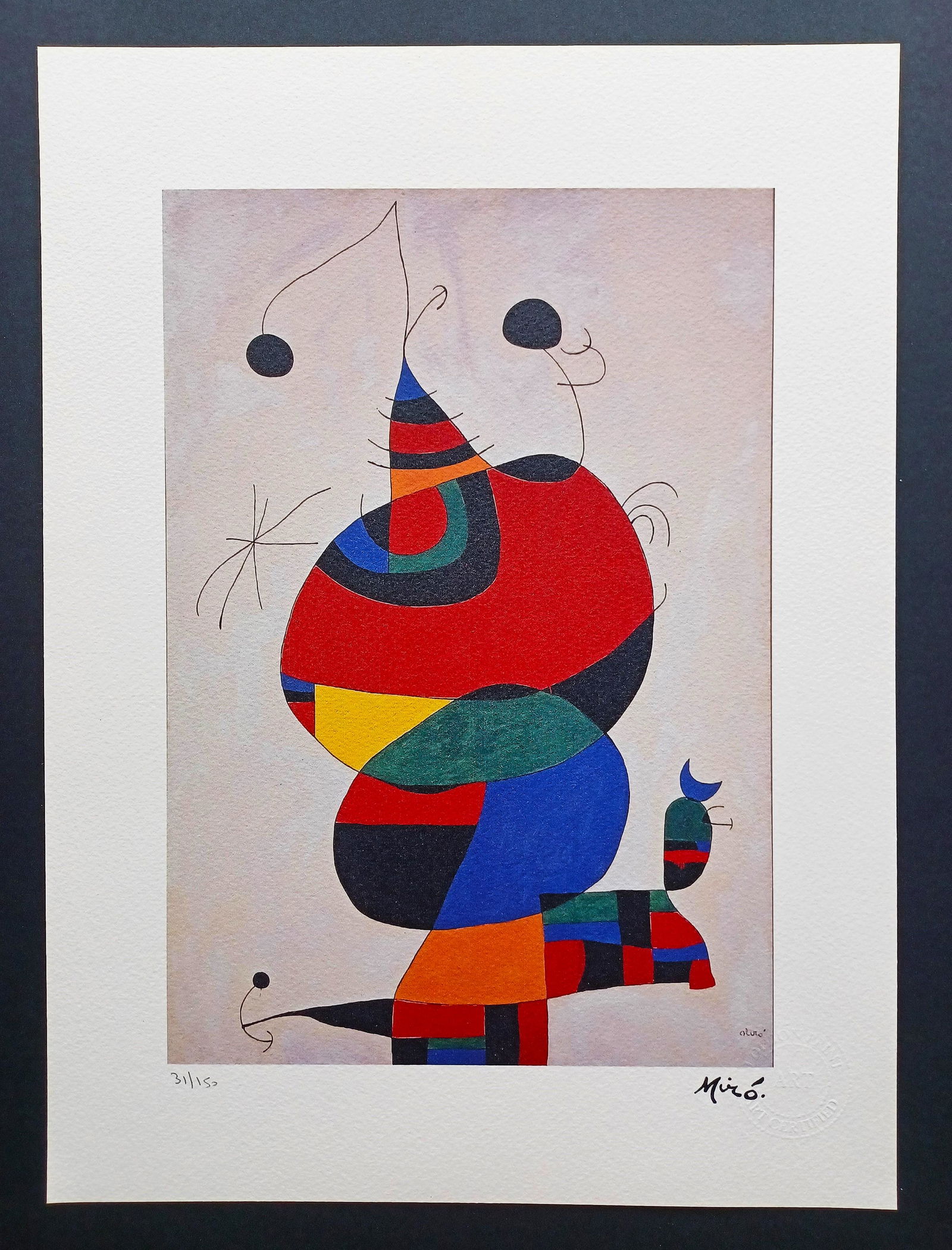 Joan Miro  ,LITHOGRAPHIE SIGNED ,COA (1 of 5)