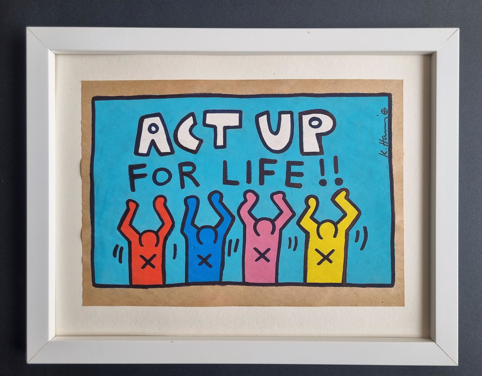 KEITH HARING, SIGNED DRAWING, HAND SIGNED (1 of 3)