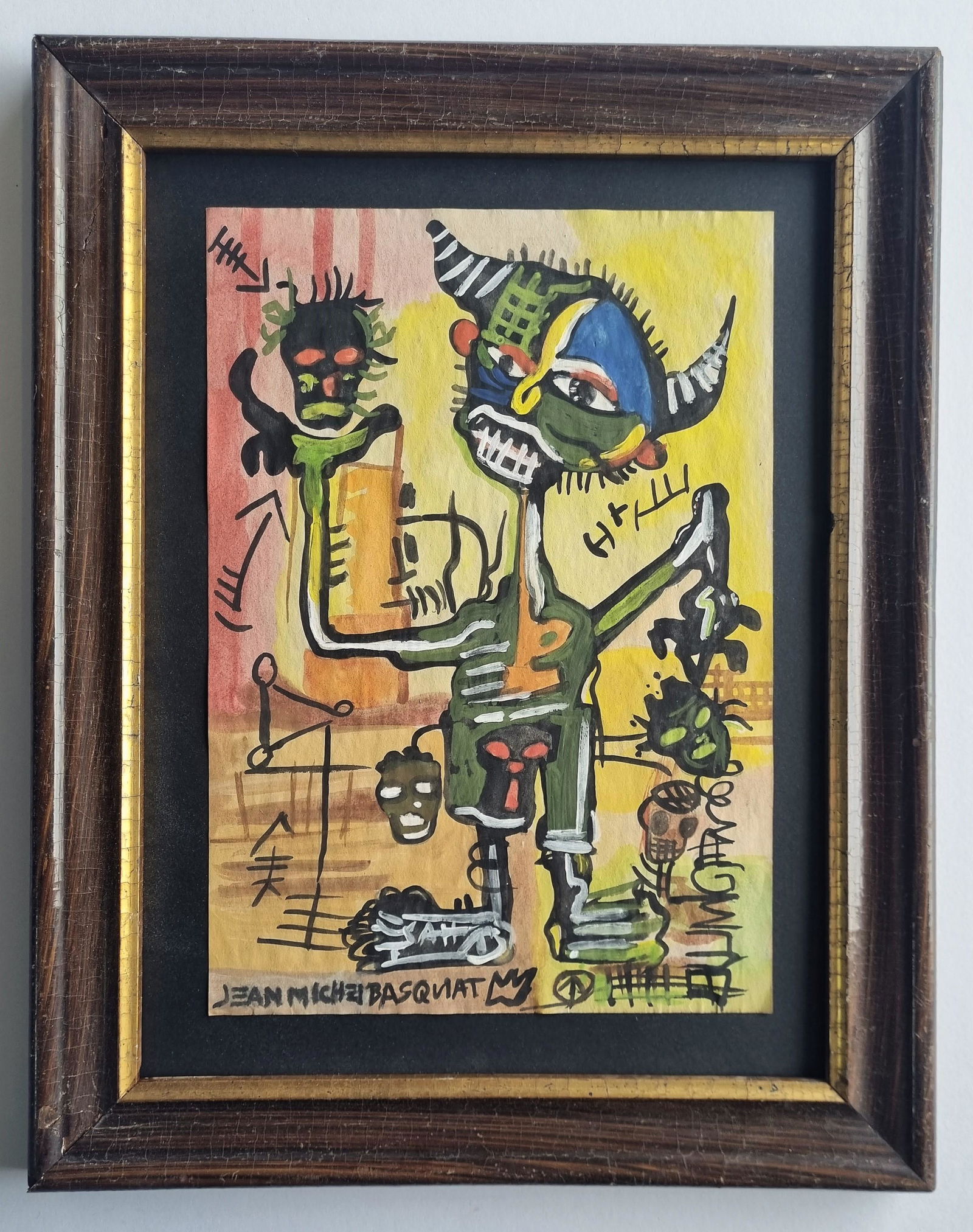 Basquiat . Drawing on paper signed (1 of 3)