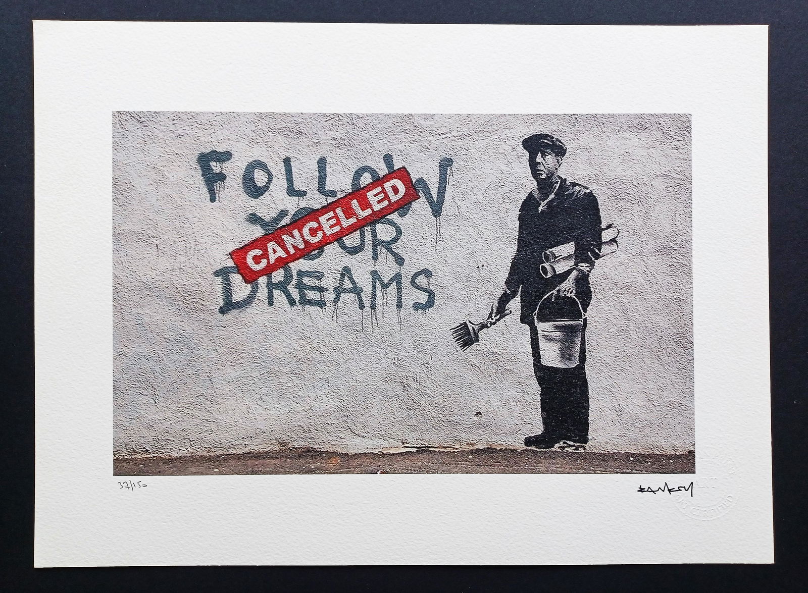 Banksy , Lithographie Signed , numbered COA (1 of 5)