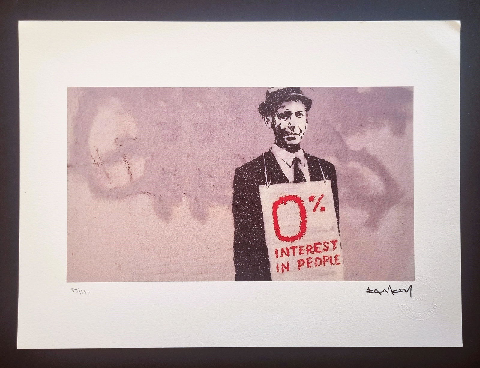 Banksy , Lithographie Signed , numbered COA (1 of 4)