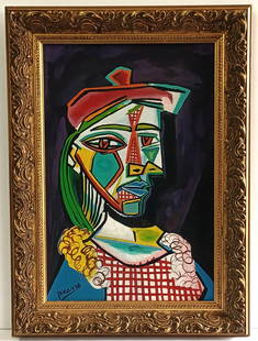 Pablo Picasso, oil on canvas: Pablo Picasso, oil on canvas. ATTRIBUTED, It does not have a certificate of authenticity, Hand signed.Measurements: 60 x 40 cm.With frame: 75 x 55 cm..Pablo Picasso, oil on canvas.