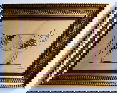 Pablo Picasso, Drawing hand signed: Pablo Picasso,Drawing on cardboard, Attributed , Signed Paper, Size: 28 x 21 Cm . Framed 50 x 42,5 cm. has no certificate