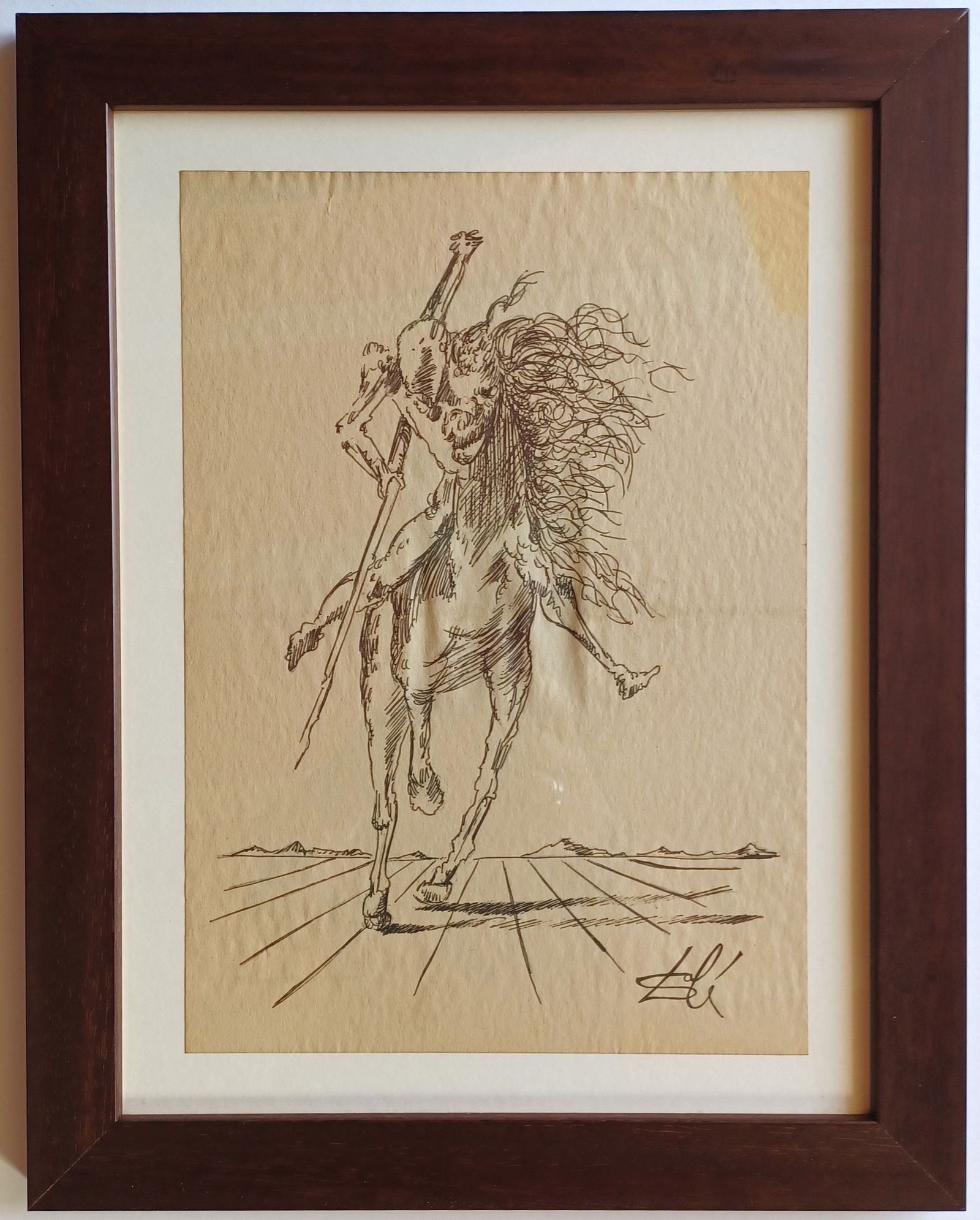 Salvador Dali drawing signed by hand (1 of 2)