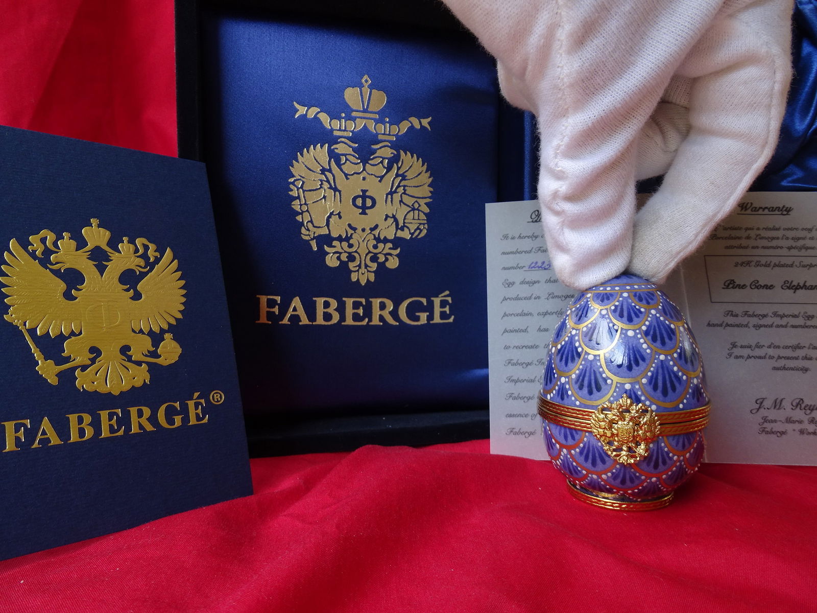 House of Faberge - Imperial Egg - Certificate of Authenticity â€“ Gold finished, Porcelain (1 of 8)