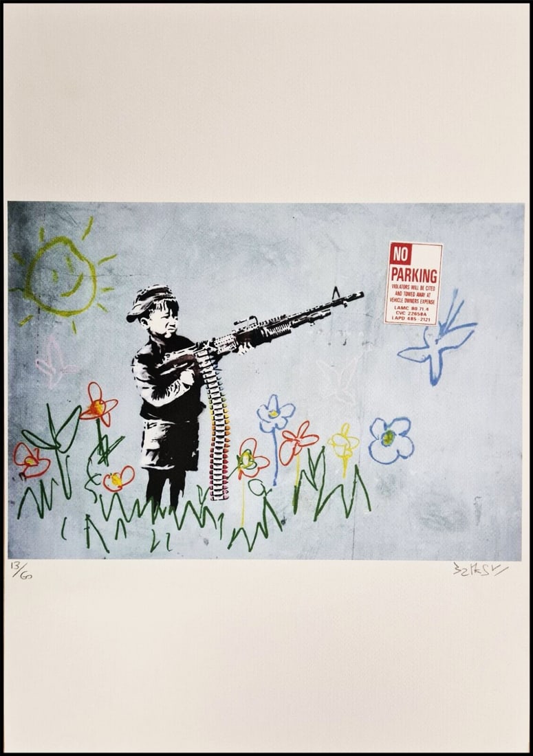 BANKSY Crayon Shooter 50x35 cm lithograph limited (1 of 6)