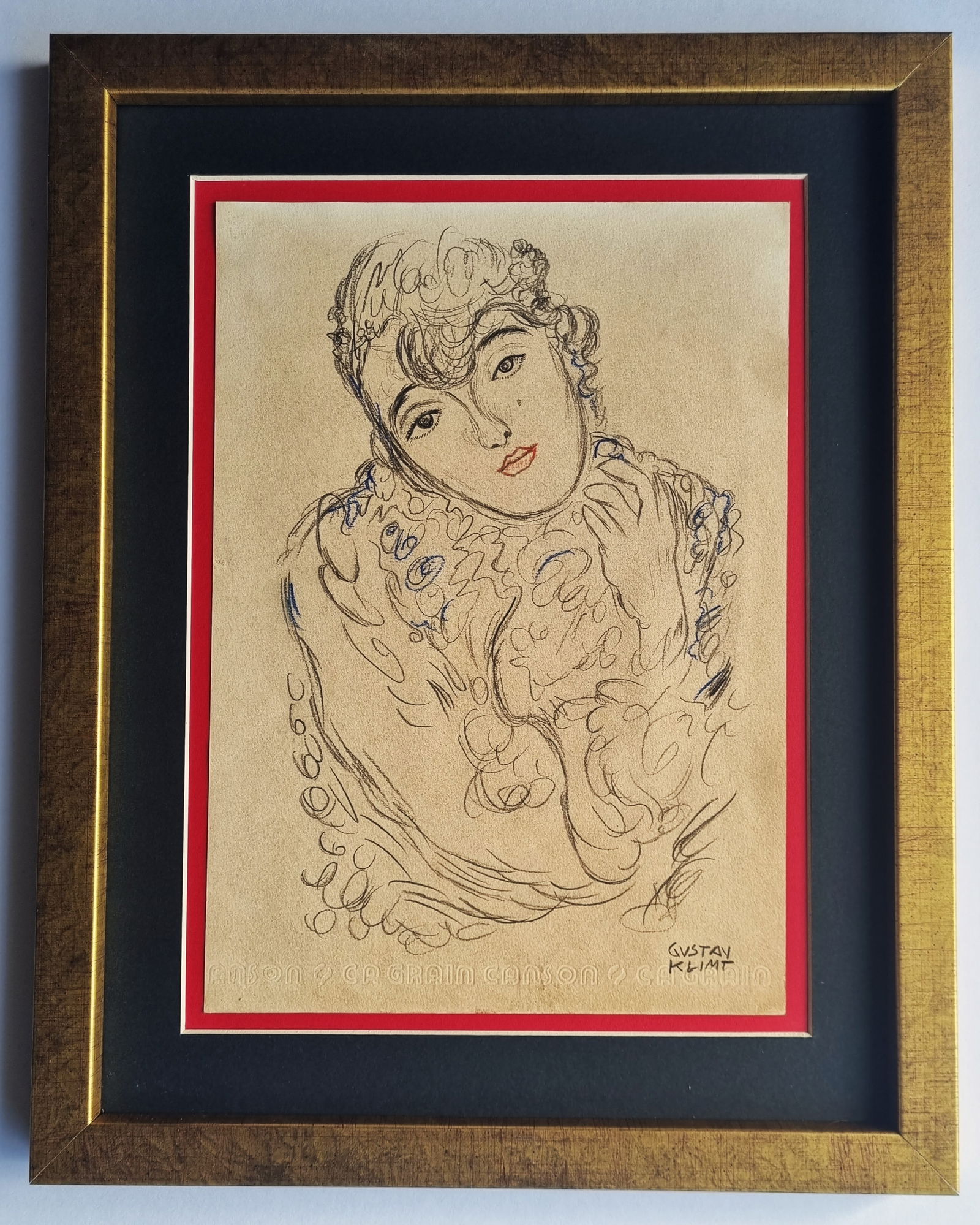 Gustav Klimt- drawing hand signed (1 of 3)