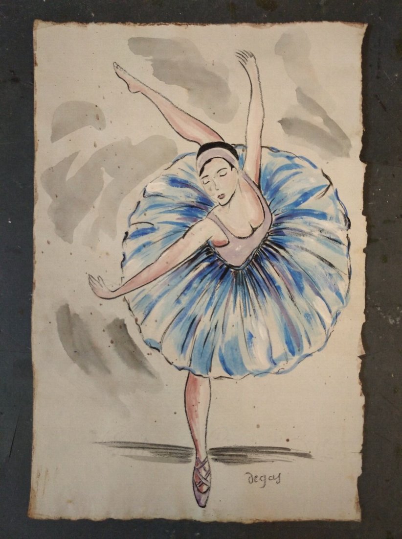 Edgar Degas Beautiful drawing on old paper (1 of 2)