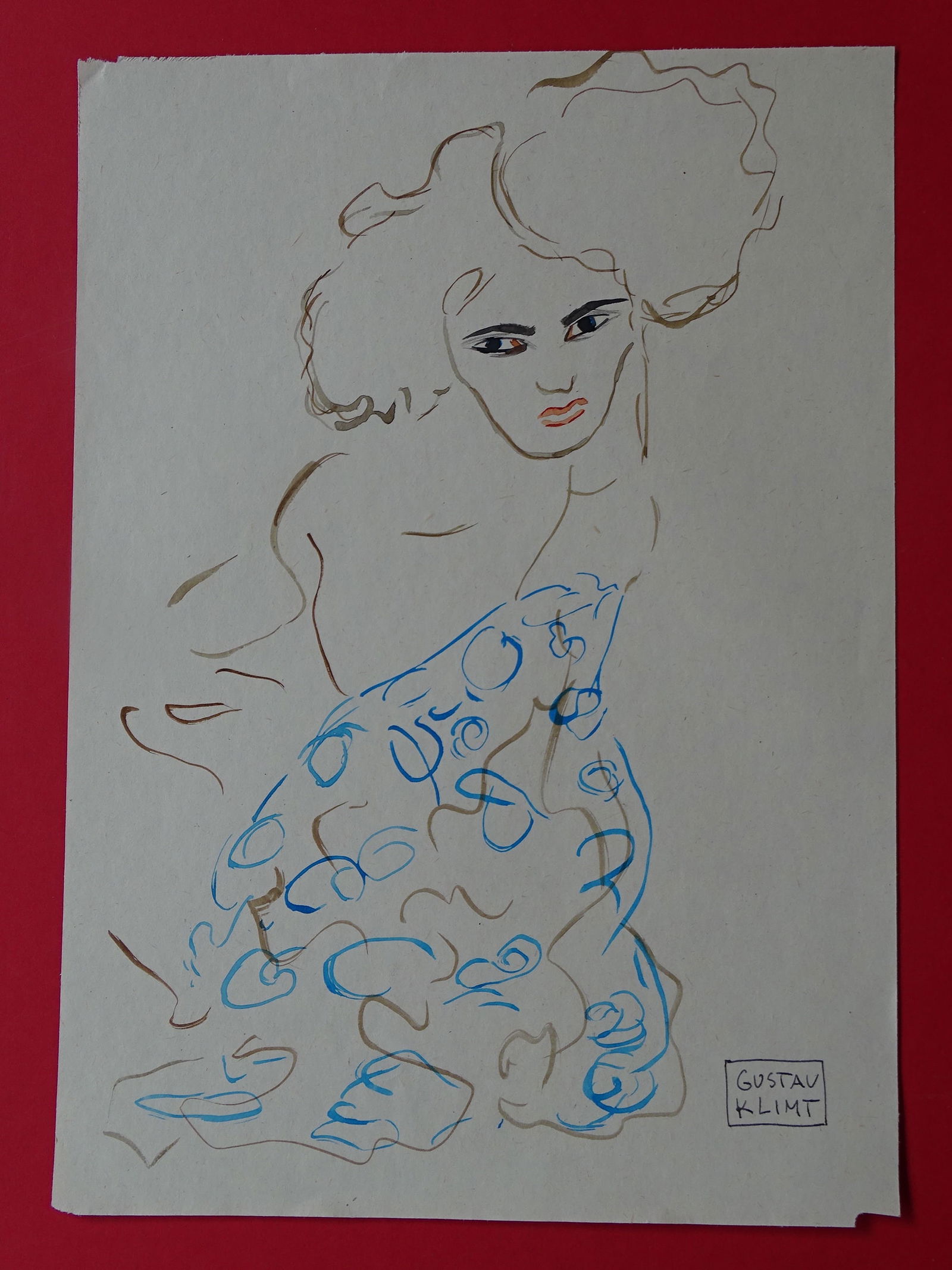 Gustav Klimt, ink drawing (1 of 9)