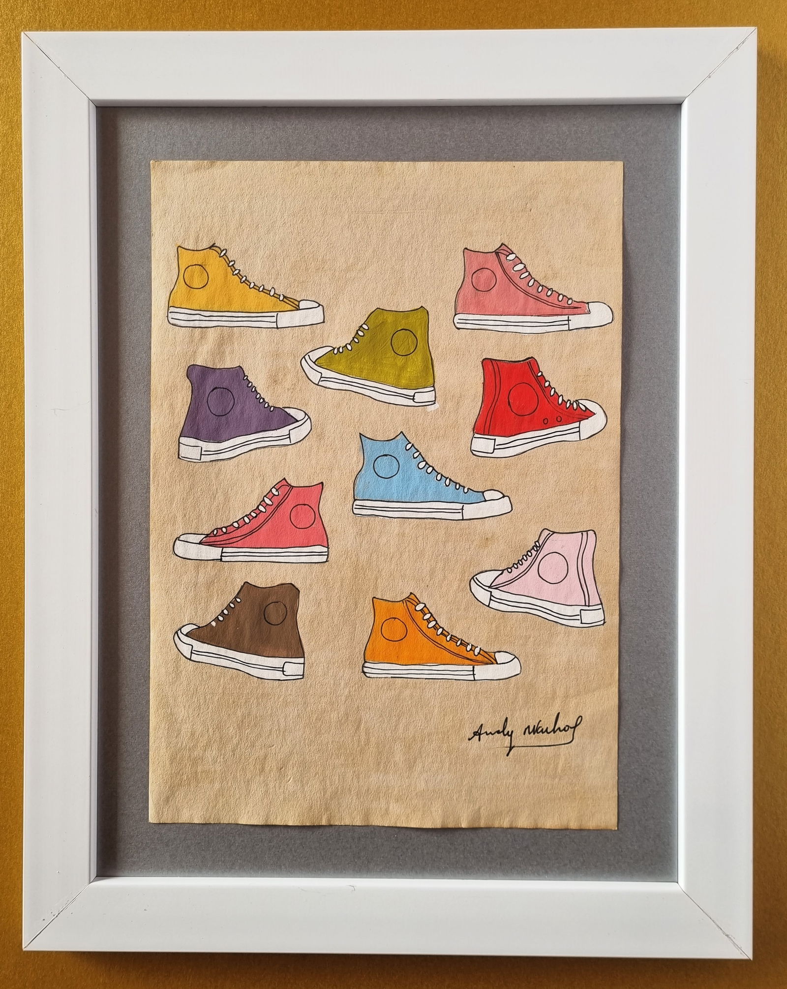 Andy Warhol hand drawing and signed 29 x 21 cm (1 of 2)