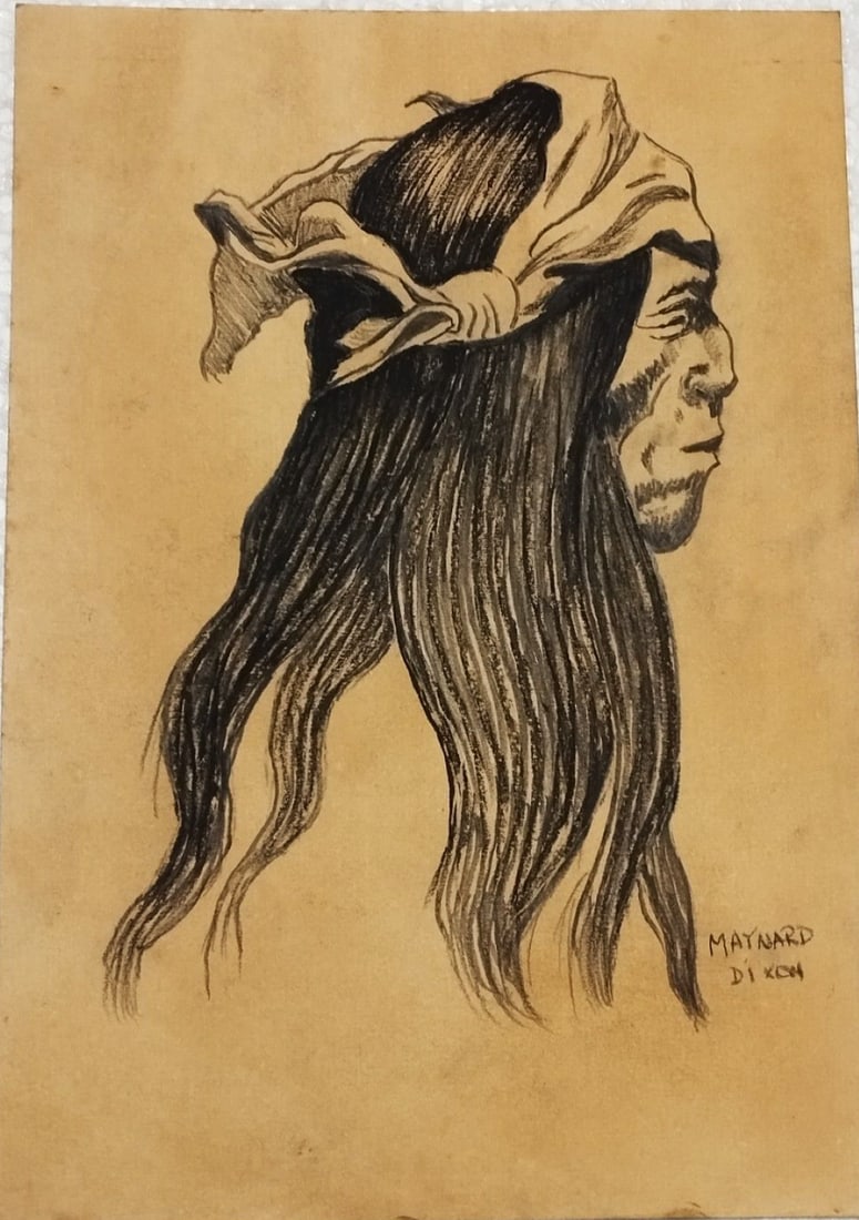 Maynard Dixon Drawing hand signed: Maynard Dixon, Drawing , Attributed , Signed Paper, Size: 29 X 21 cm