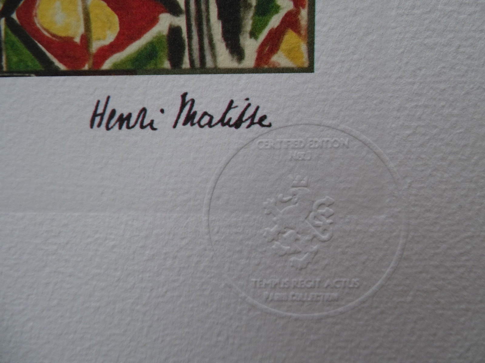 Henri Matisse: Henri Matisse 38x28cm, embossed sealVery good condition