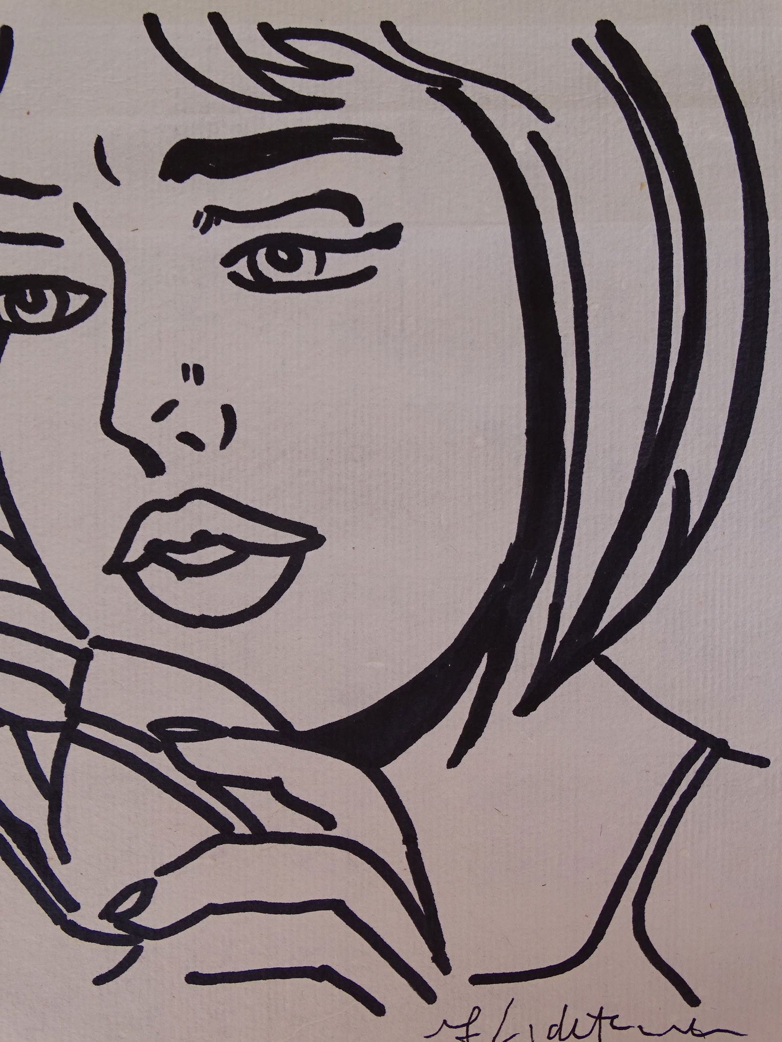 ROY LICHTENSTEIN, INK DRAWING, HAND SIGNED (1 of 6)