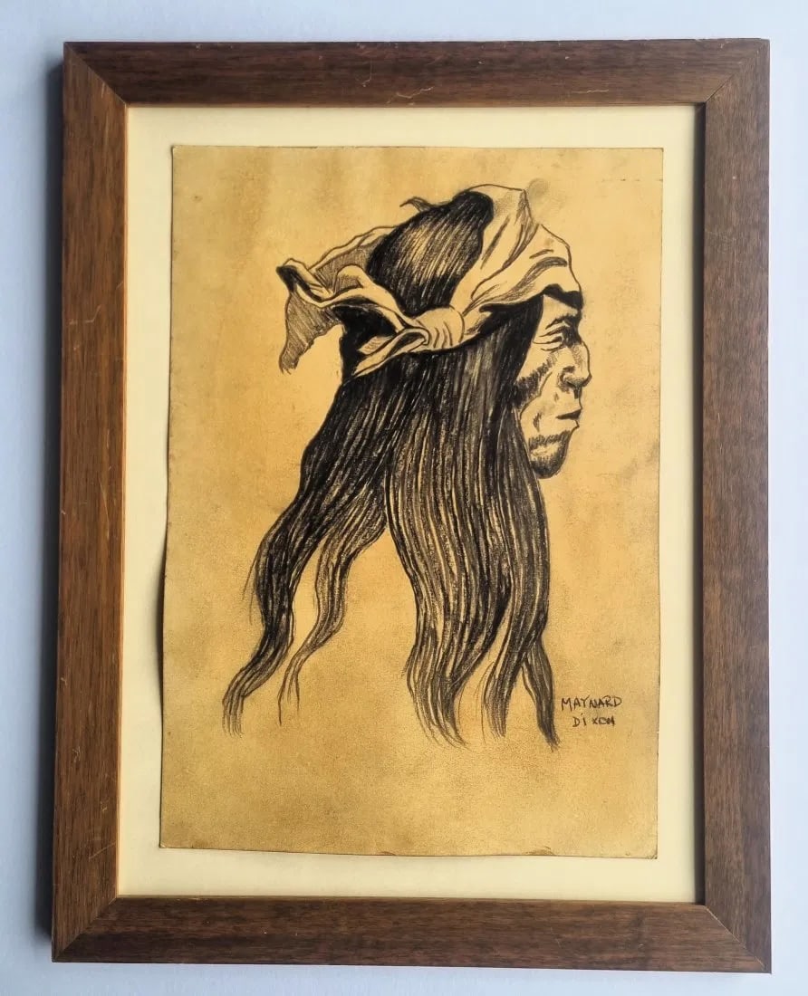 Maynard Dixon Drawing hand signed: Maynard Dixon, Drawing , Attributed , Signed Paper, Size: 29 X 21 cm