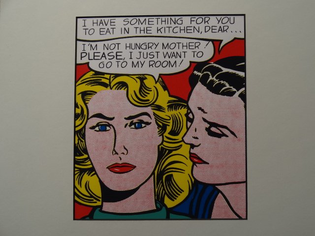 Roy Lichtenstein: Roy Lichtenstein, serigraphy, 40x40cm with the mat, Art Basel, limited edition 1000