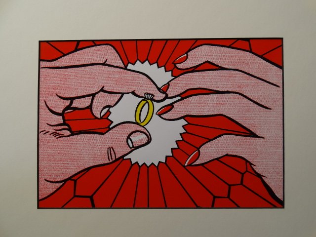 Roy Lichtenstein: Roy Lichtenstein, serigraphy, 40x40cm with the mat, Art Basel, limited edition 1000