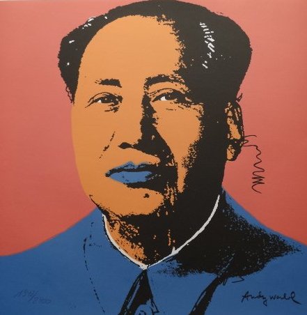 ANDY WARHOL -MAO: ANDY WARHOL , HAND NUMBERED,LIMITED PLATE SIGNED GRANO-LITHOGRAPHFROM :1981/1986.PENCIL NUMBERED ON LEFT SIDE SPECIAL EDITION , STAMPED ON VERSO / Motive Mounted professionally in acid-free passe-part
