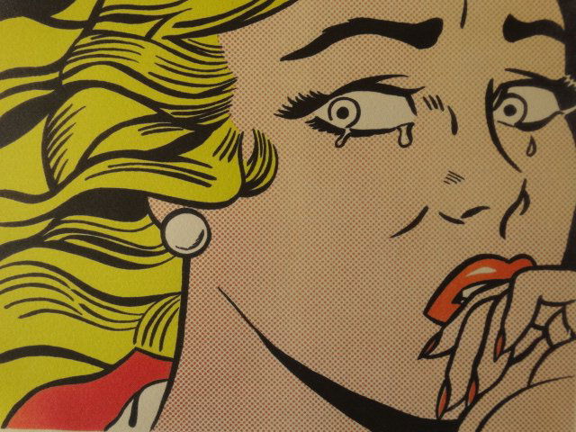 ROY LICHTENSTEIN: ROY LICHTENSTEIN, LITHOGRAPH OFFSET HAND NUMBERED,STAMP DRY LIMITED EDITION BOTTOM RIGHT 38'5CMX28'5CM,ARCHES FRANCE, FRAME NOT INCLUEDED, EDITION: SUC.SALERNO AND SONPLATE SIGNED