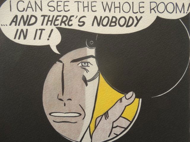 ROY LICHTENSTEIN: ROY LICHTENSTEIN, LITHOGRAPH OFFSET HAND NUMBERED,STAMP DRY LIMITED EDITION BOTTOM RIGHT 38'5CMX28'5CM,ARCHES FRANCE, FRAME NOT INCLUEDED, EDITION: SUC.SALERNO AND SONPLATE SIGNED