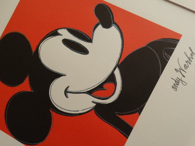 ANDY WARHOL, MICKEY MOUSE: ANDY WARHOL , HAND NUMBERED,LIMITED PLATE SIGNED GRANO-LITHOGRAPH.FROM :1981/1986.PENCIL NUMBERED ON LEFT SIDE / Motive Mounted professionally in acid-free passe-partout (matted for easy framing) 40 x