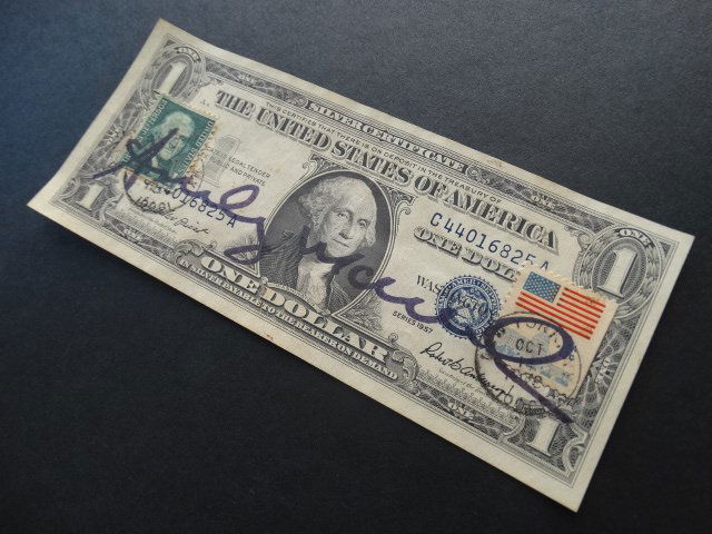 ANDY WARHOL HAND SIGNED ONE DOLLAR (1 of 7)