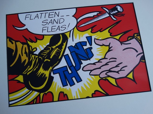 ROY LICHTENSTEIN 1987: ROY LICHTENSTEIN, full color print on glossy paper, limited edition (1000 ex.), 20x20 cm. Ref. Art 18 Basel 1987 -ART BASEL,40X40CM WITH THE MAT. Shipping and removal of goods: Novartia offers IN-HOUS