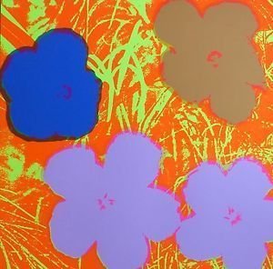 ANDY WARHOL, FLOWERS: Flowers, silk screen from the series Flowers by Sunday B. Morning, after Andy Warhol. With, on the verso, the known black stamps "Fill in your own signature" & "Published by Sunday B.Morning". Artist: