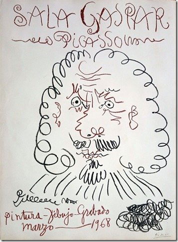 PABLO PICASSO, 1968, HAND SIGNED (1 of 3)