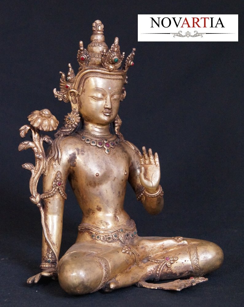 Magnificent Gold Gilt Bronze  Buddha, Gem Stones (1 of 10)