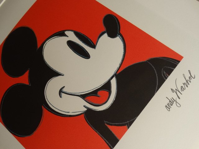 ANDY WARHOL, MICKEY MOUSE: ANDY WARHOL , HAND NUMBERED,LIMITED PLATE SIGNED GRANO-LITHOGRAPH.FROM :1981/1986.PENCIL NUMBERED ON LEFT SIDE / Motive Mounted professionally in acid-free passe-partout (matted for easy framing) 40 x