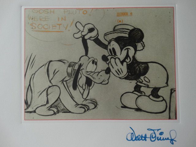 WALT DISNEY, MICKEY MOUSE, ETCHING: WALT DISNEY, MICKEY MOUSE, ETCHING, 50X40CM WITH THE MAT