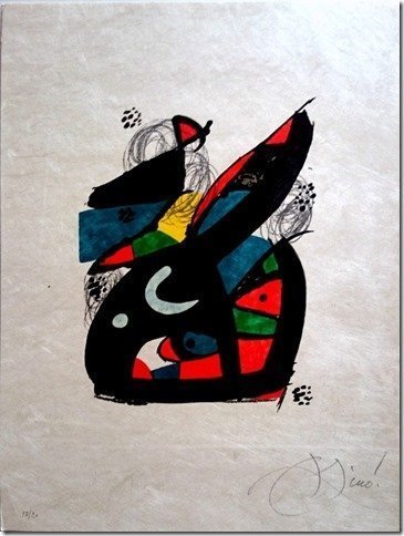 JOAN MIRO, LITHOGRAPH, 1980, HAND SIGNED (1 of 4)