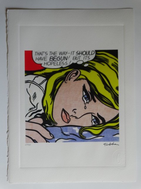 ROY LICHTENSTEIN, PLATE SIGNED AND HAND NUMBERED (1 of 3)